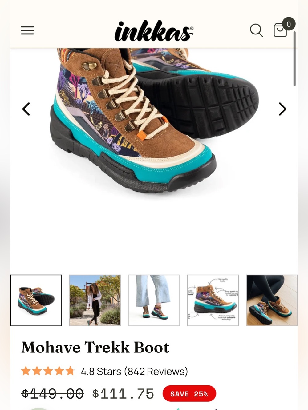 Inkkas Turquoise & Tan Adventure Boots - Picture 4 of 4